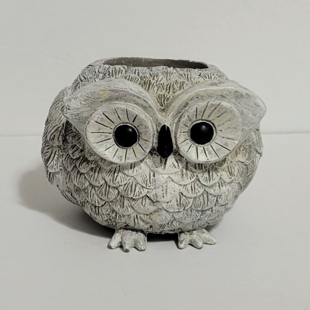 Roman Inc. Pudgy Pals Owl Resin Garden Planter ~ 3.5" ~ Small Plants/Succulents